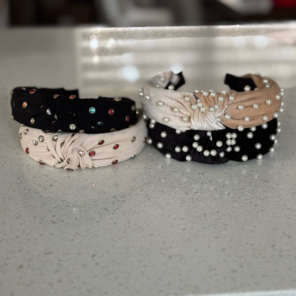 Elegant Pearl and Gemstone Embellished Headbands